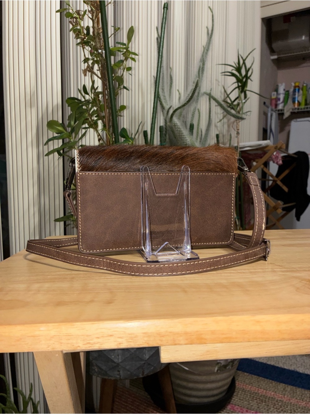 Wrangler Brown & Chestnut Hair-On Hide Crossbody Bag - Picture 5 of 7